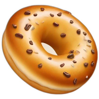 Bagel with chicolate emoji