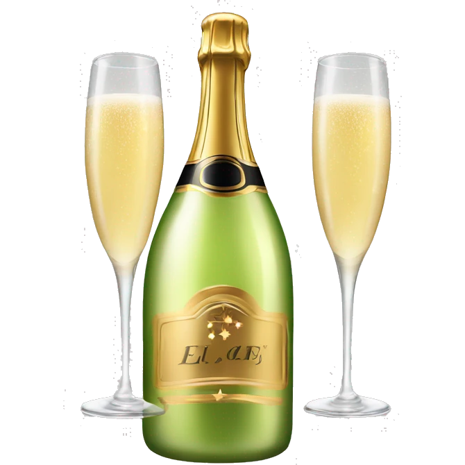 Champagne avec de étoiles emoji