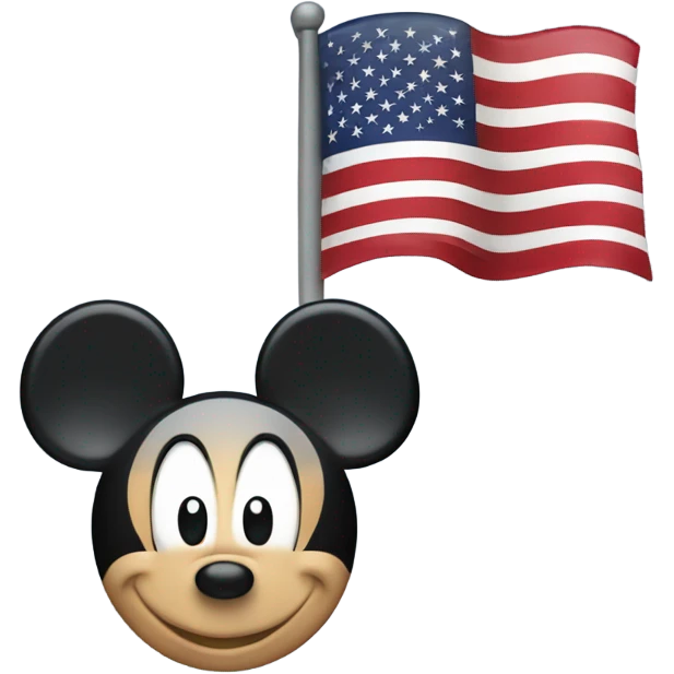 Mickey with usa flag emoji