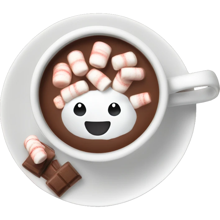 Hot chocolate with marshmallows Christmas themed  emoji