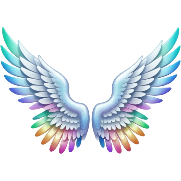 wings glitter white emoji