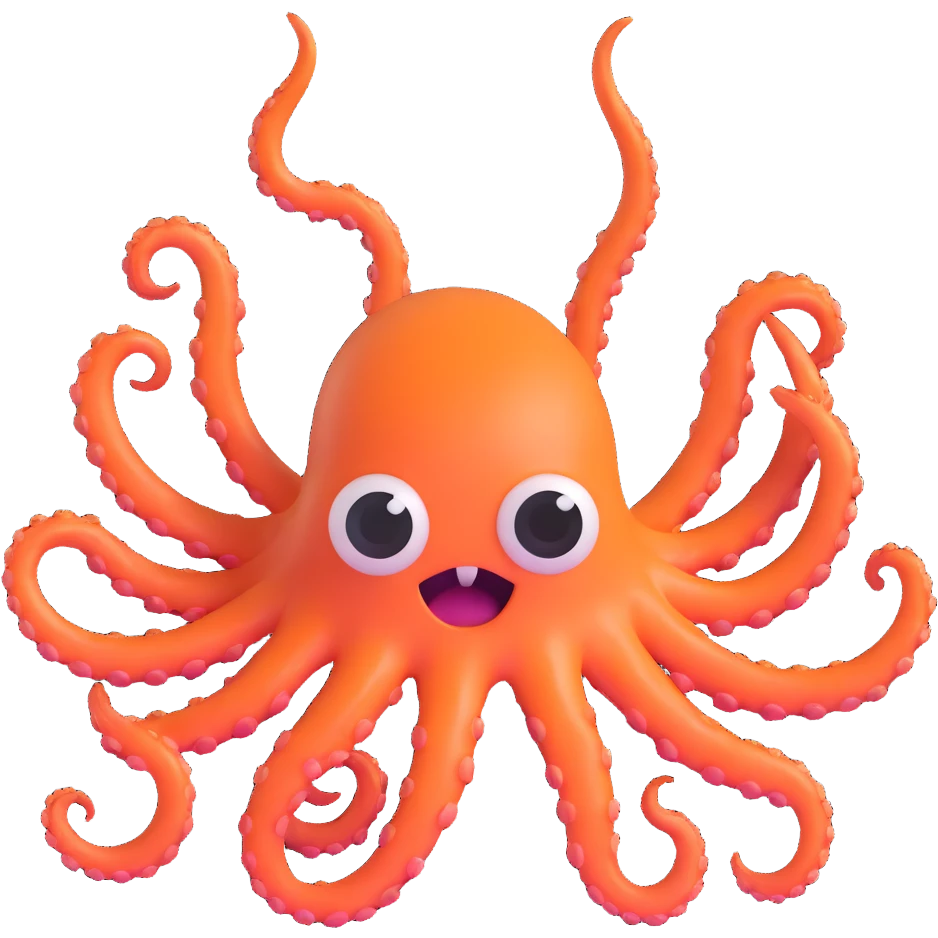 cute little monster with multiple eyes and tentacles like in Monsters Inc emoji