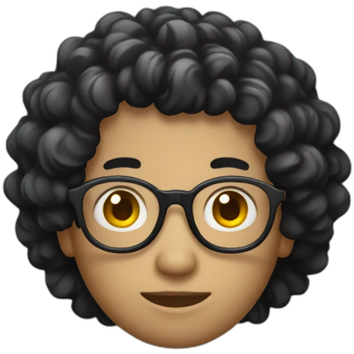 developer with glassed and black curly hair emoji
