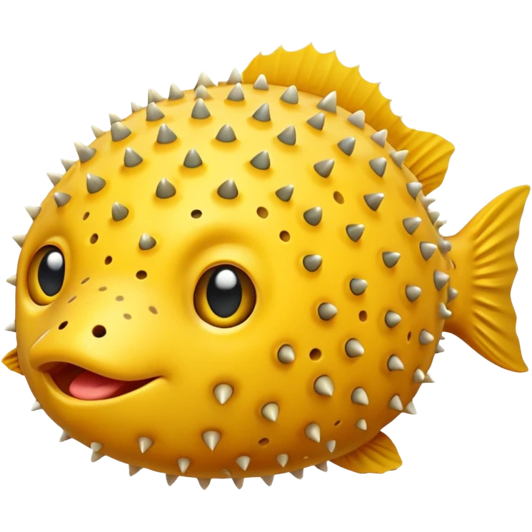 puffer fish, no eye, apple emoji style emoji