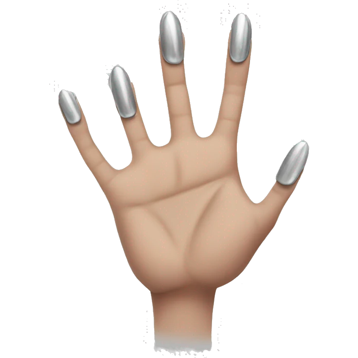 Hand with 5 fingers and sharp, silver nails emoji