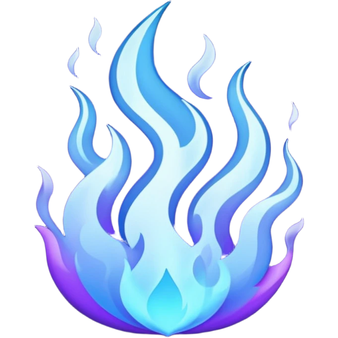 Blue and purple flamed emoji