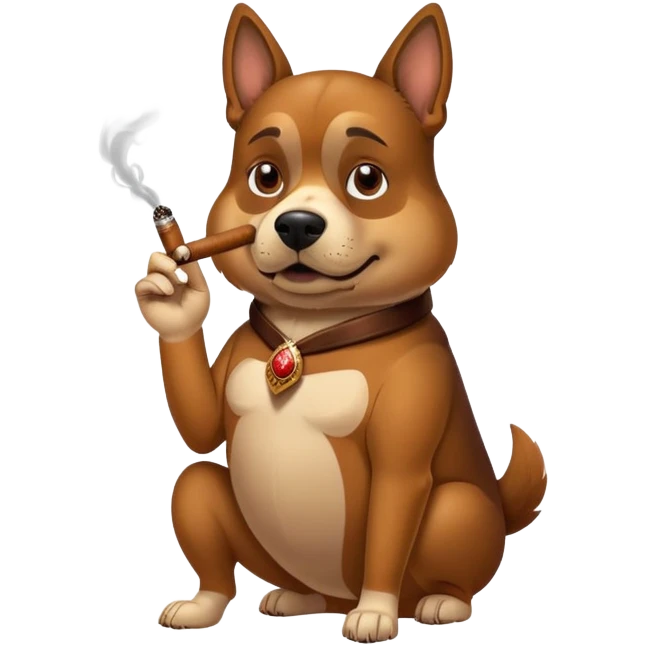 Smoking dog  emoji