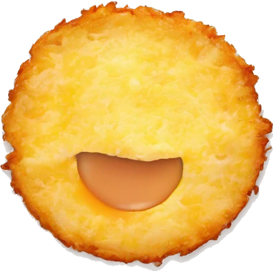 Hash brown circle with egg emoji