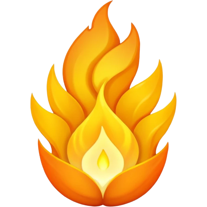 a radiant flame rising from a shadowy figure, representing the soul's energy, glowing effect emoji