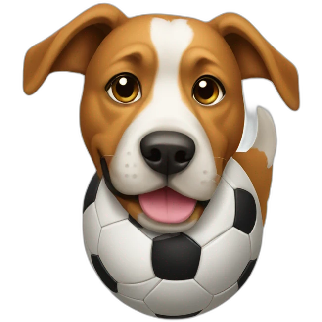 Dog soccer emoji