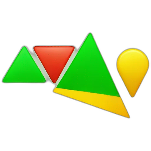 Green Triangle, red square and yellow circle emoji