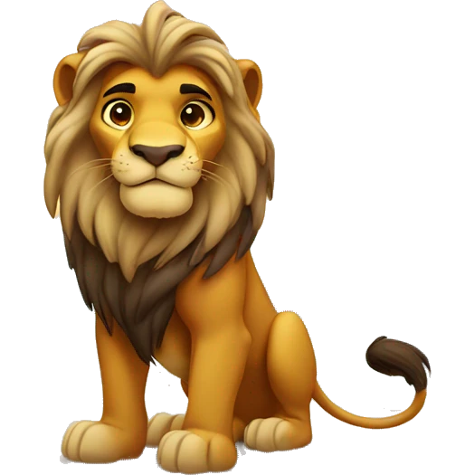 Lion king with beach emoji
