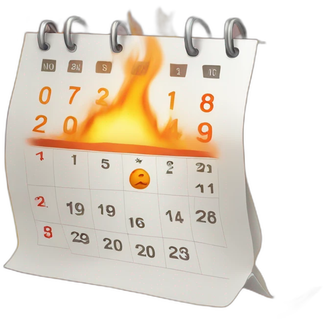 the calendar is burning emoji