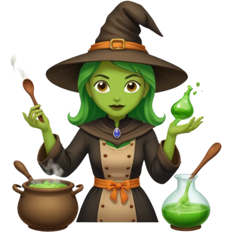green witch cooking potion emoji