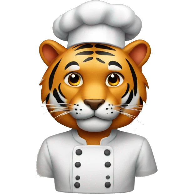 tiger with a baking hat emoji