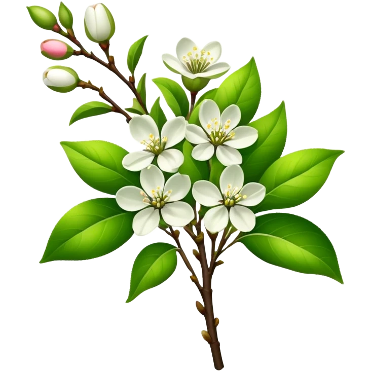 bouquet Apple blossom, luxuriant, stem, leaf, bud emoji