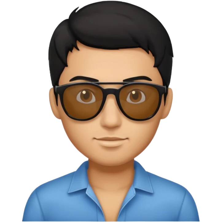 Black haired male with sunglasses emoji