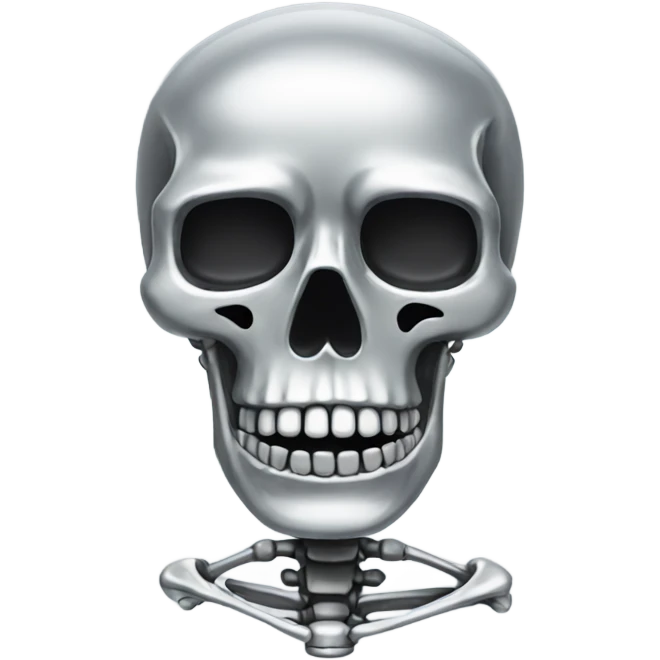 skeleton made out of chrome emoji