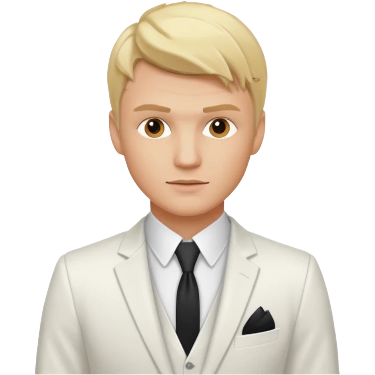 Nick Carter with white suit, blonde hair emoji