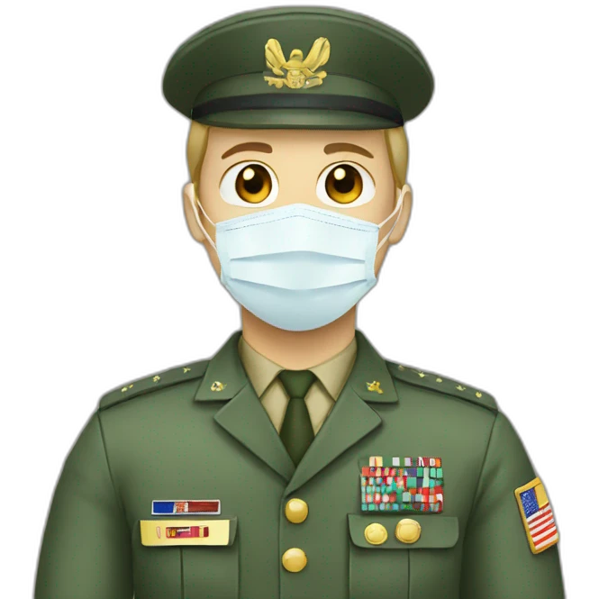 military in a Medical masks emoji