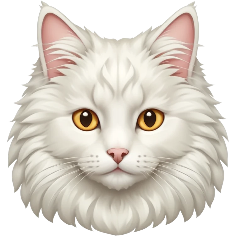 White Norwegian forest cat with majestic ruff, triangular face, thick winter coat emoji