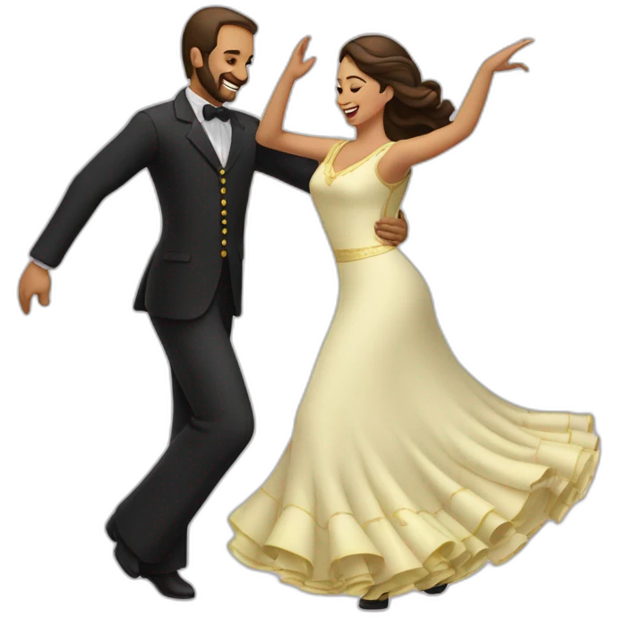man and woman dancing sevillanas emoji