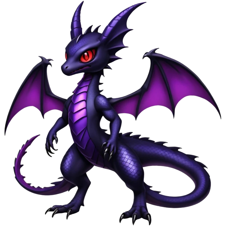 Shiny Epic Badass Gothic Dark Evil Noibat-Salandit-Littem-Hybrid (full body) emoji