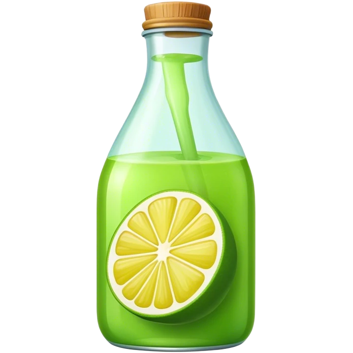 Green lemon juice bottle emoji