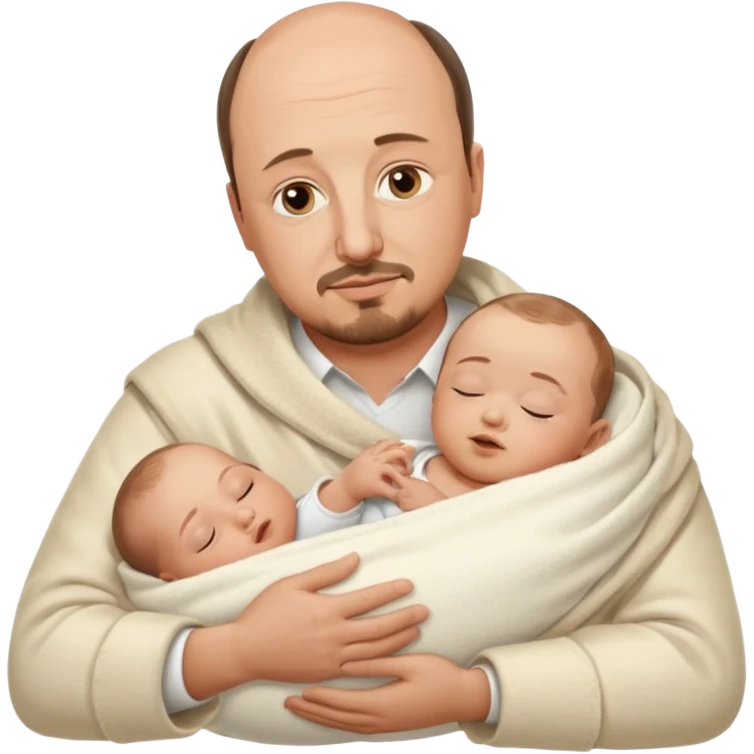 Rafael Benitez coach in his arms sleeps a baby emoji