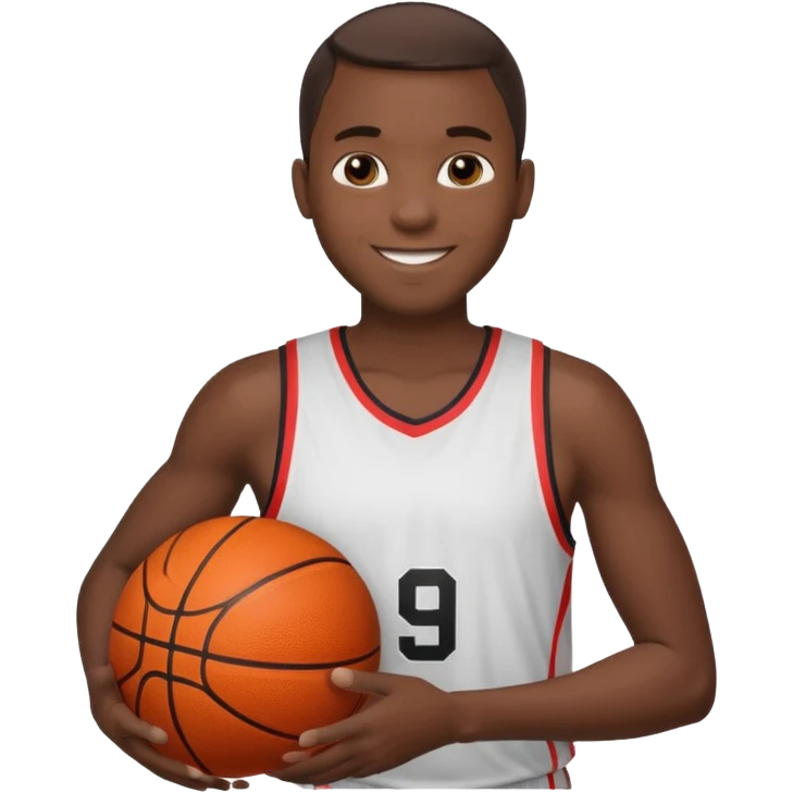 black man holding basketball ball emoji