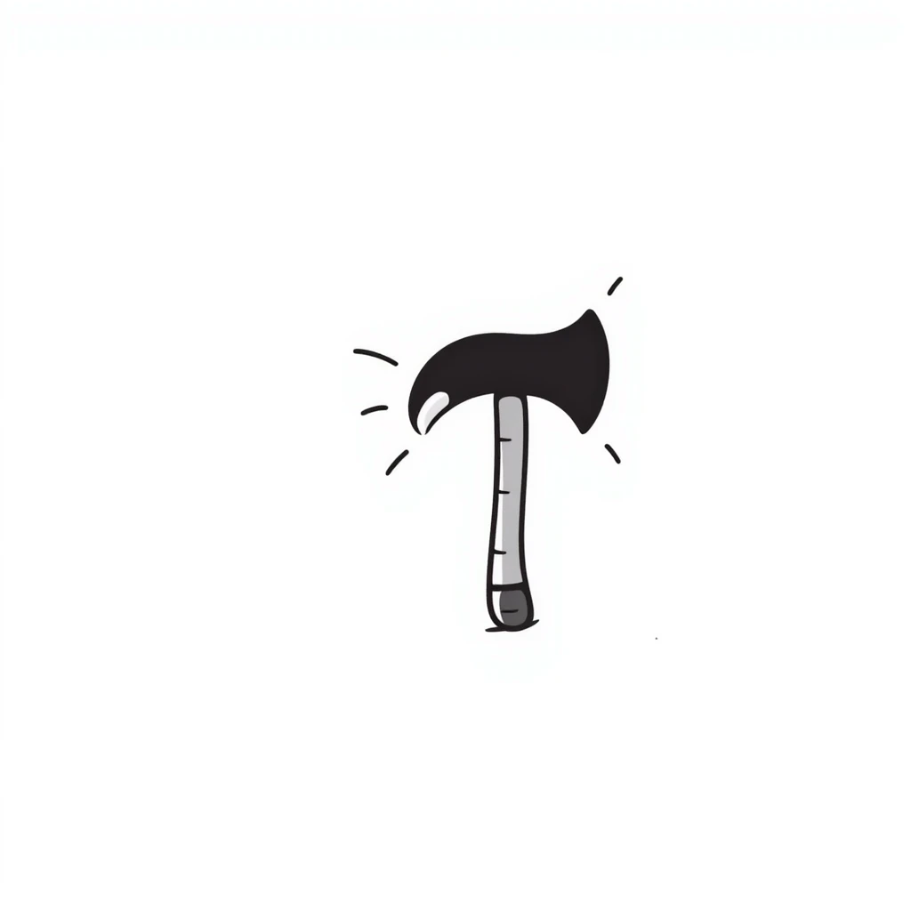 hand-drawn Minecraft pickaxe emoji