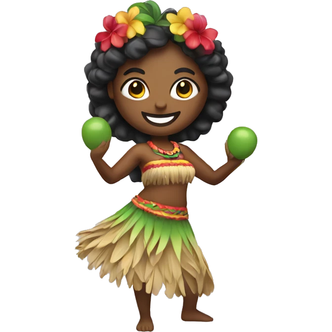 Hula dancer holding maracas emoji