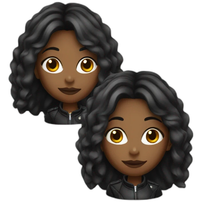 Ebony girl with Leather jacket emoji