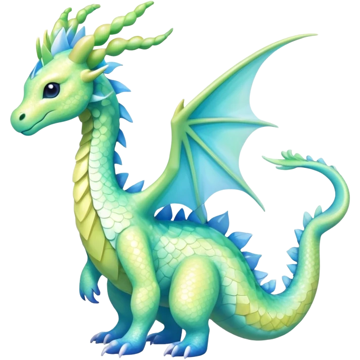 Exotic Rare Shiny Epic Ethereal Meganium-Amaura-Aurorus-Dragonair-hybrid, full body emoji