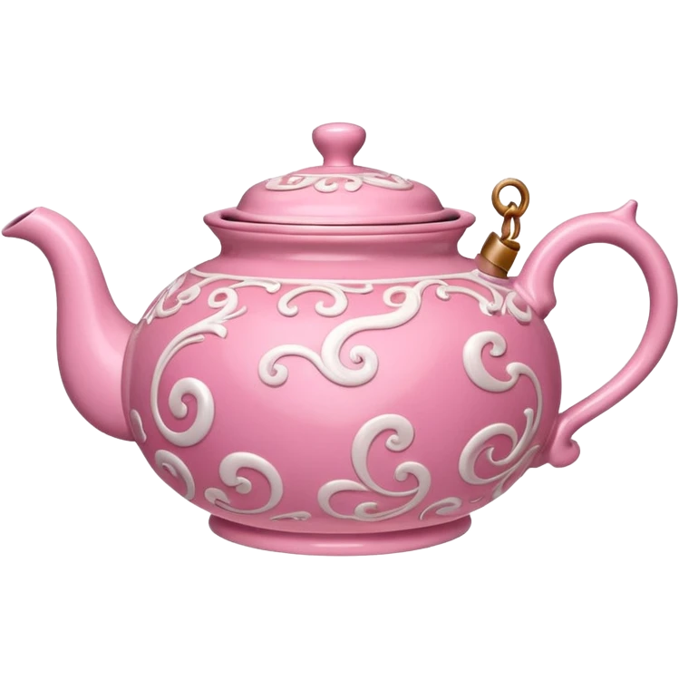 Pink steaming and boiling  tea pot with smoke emoji
