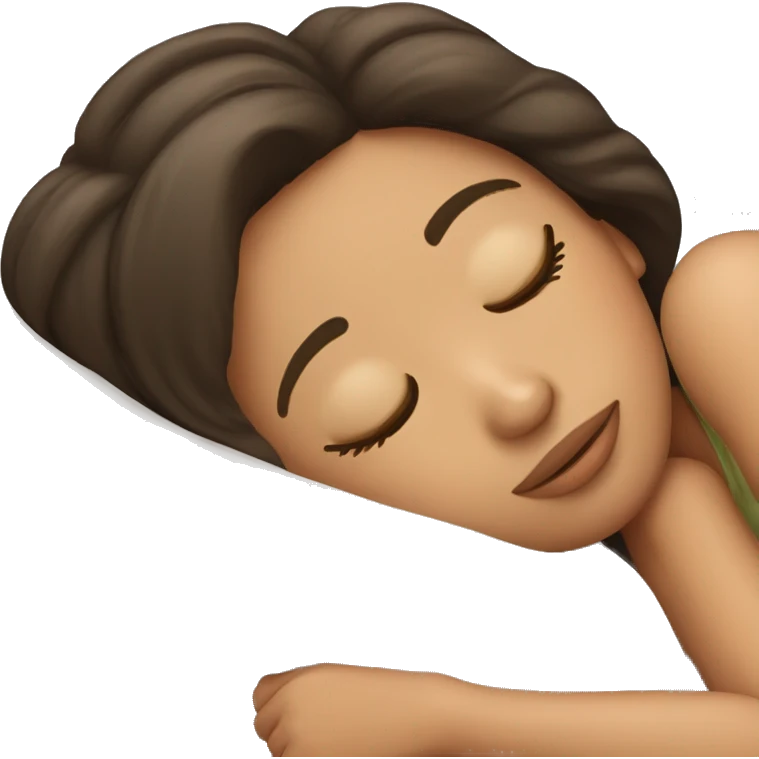 Brunette girl sleeping emoji