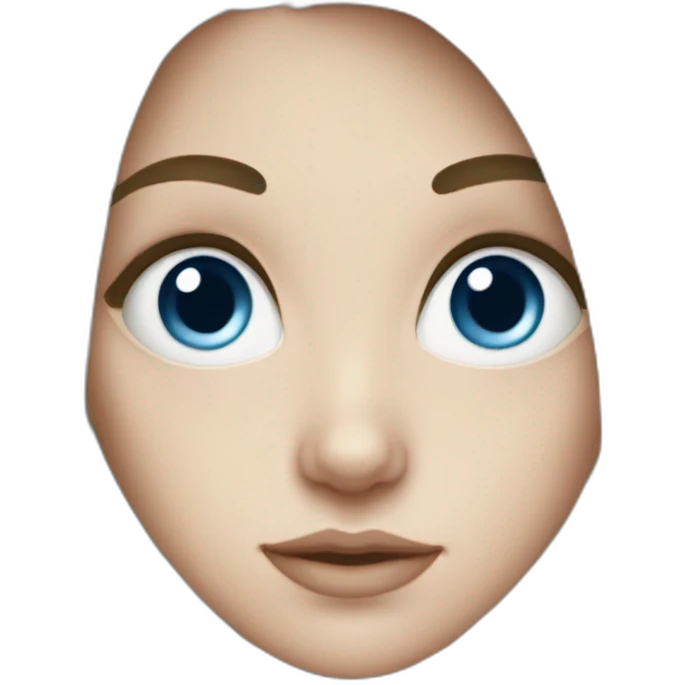 white girl with blue eyes, long dark hair and freckles  emoji