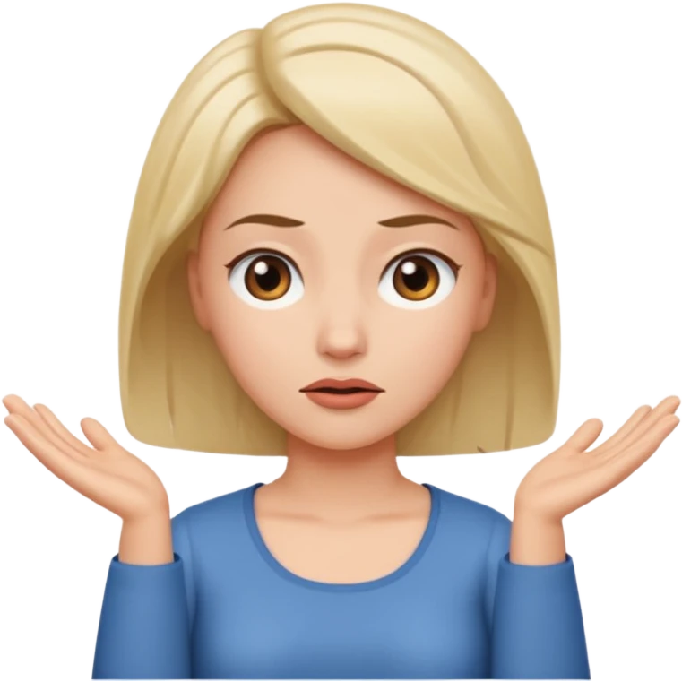 woman shrugging, eyes closed emoji