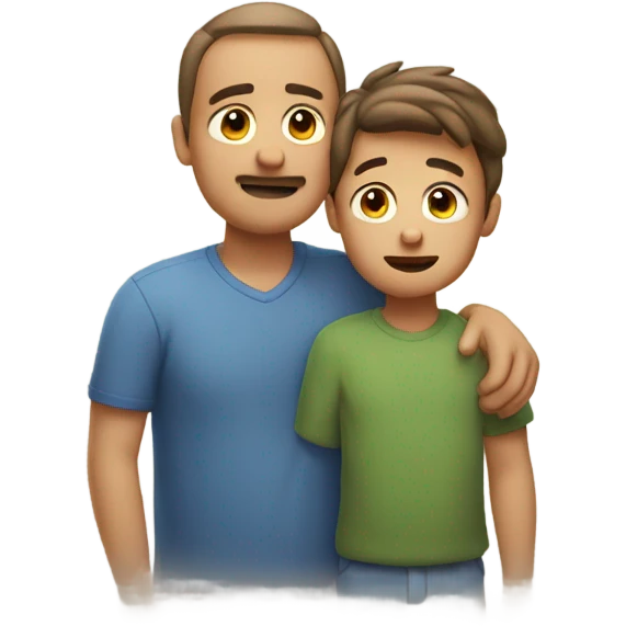 Dad holding son’s head emoji