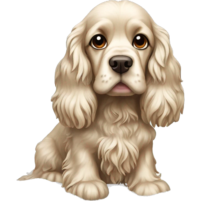 cocker spaniel in snow emoji