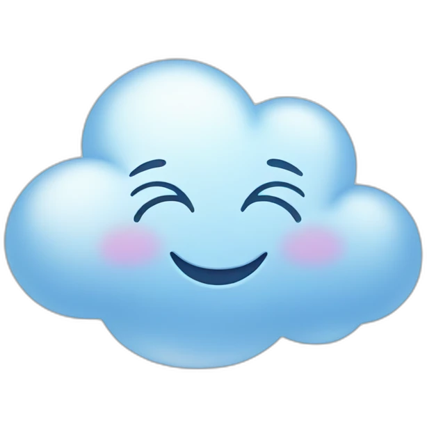 Cheerful smiling cloud emoji