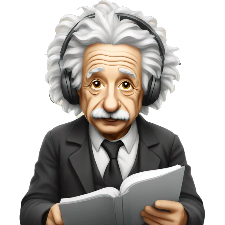 albert einstein listening music emoji
