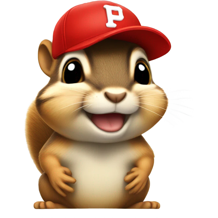 Chipmunk with red baseball cap emoji