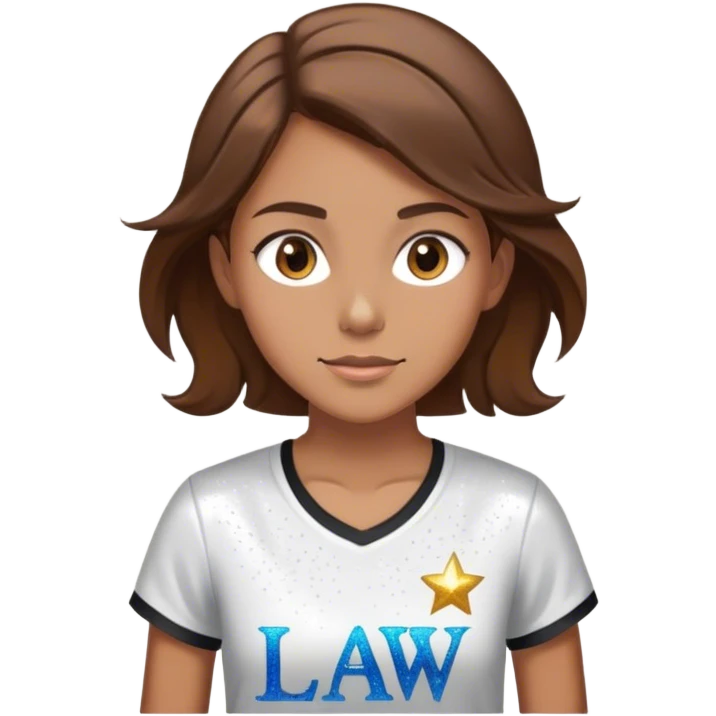 runner girl with law shirt on brown hair and sparkles  emoji