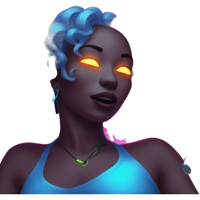 Rave party dancing neon smoking emoji