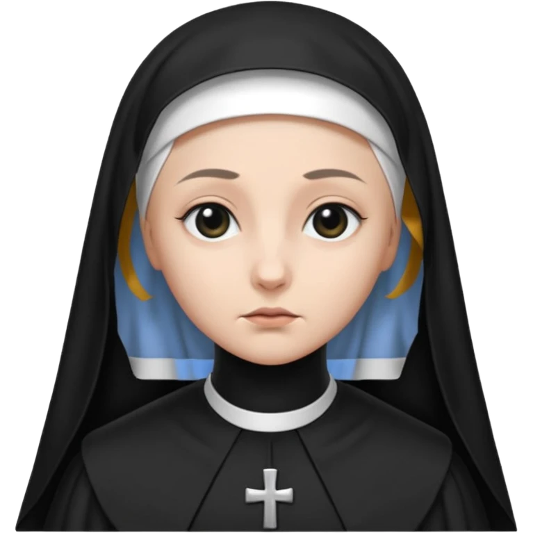 nun emoji. black and white cloth. black veil. war tone emoji
