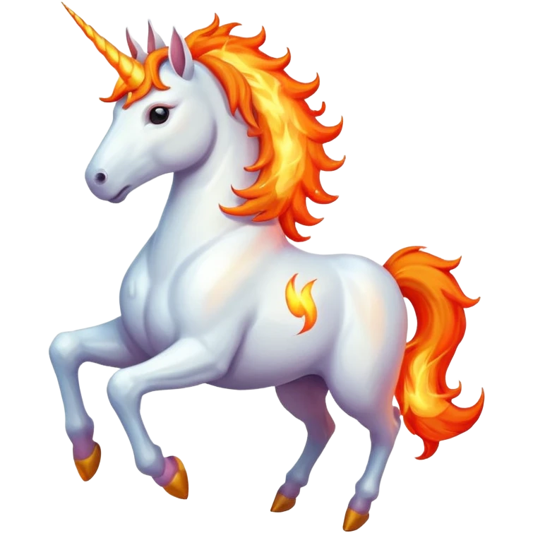 Unicorn  fire around it emoji