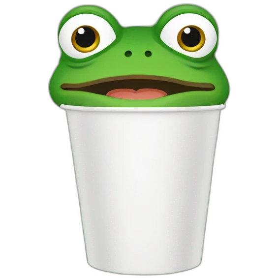 Pepe frog drinking cup water emoji