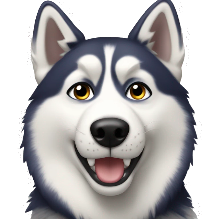 A husky taking a selfie emoji