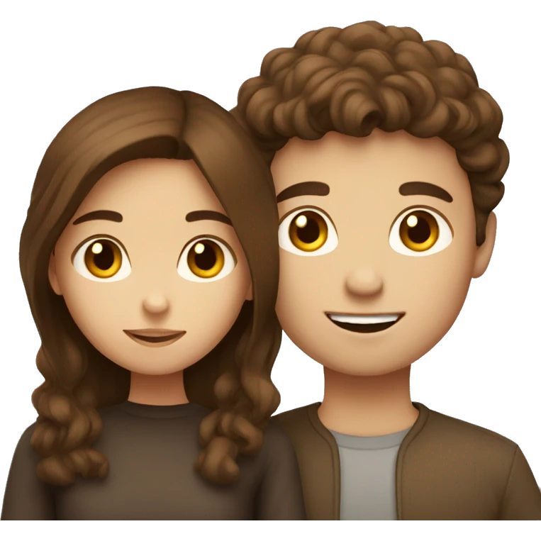 brown hair girl with brown haired boy emoji